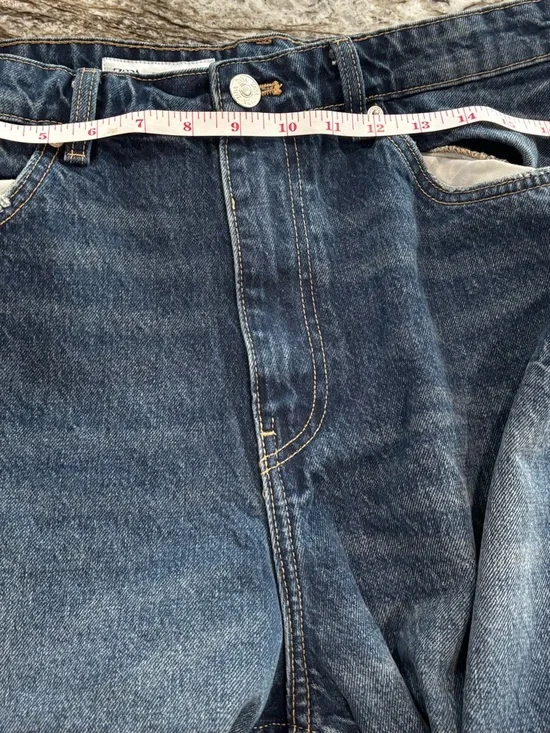 Zara Women’s Relaxed Wide Leg Jeans in Dark Blue Wash Size 10 - Picture 6 of 6